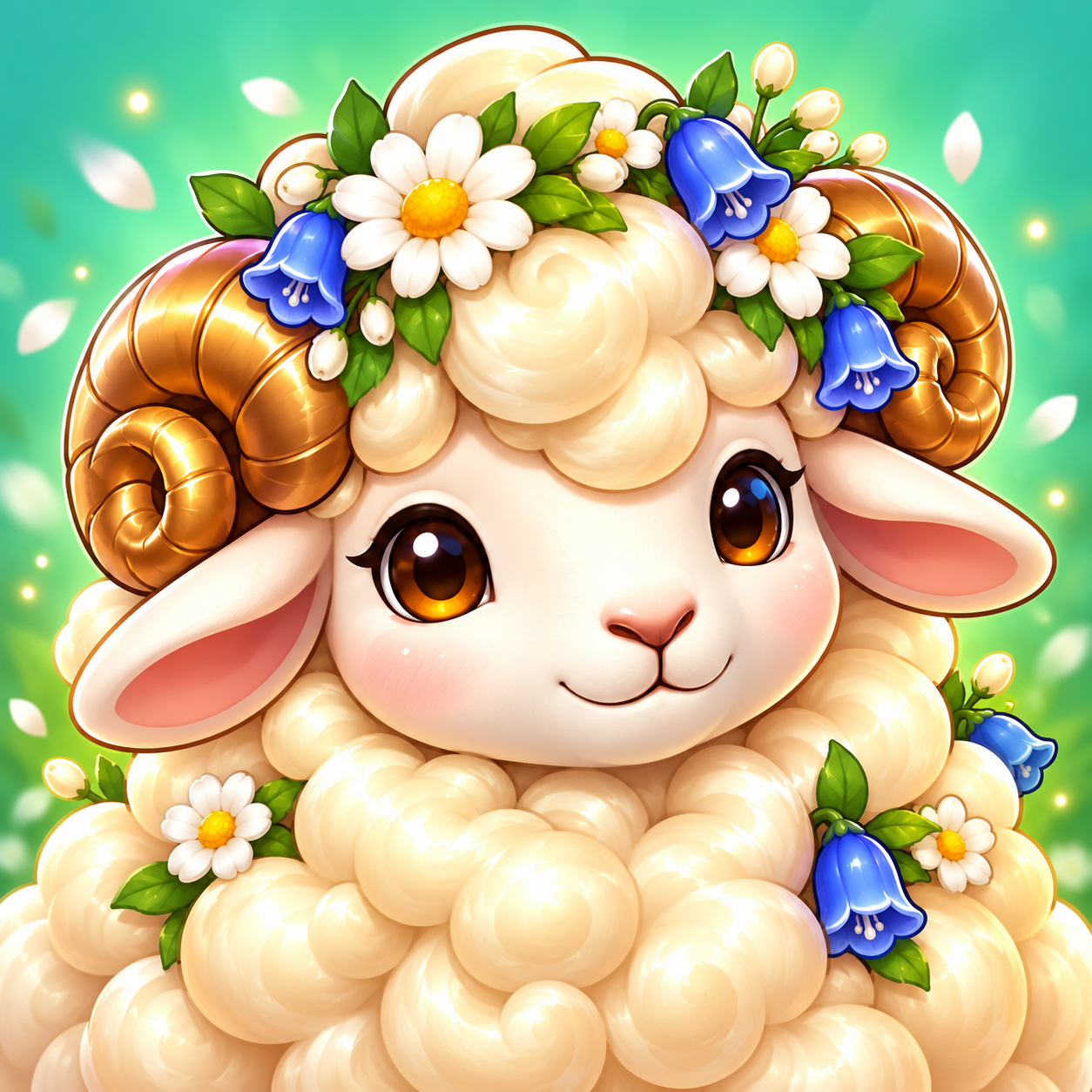 Flower-crown sheep avatar
